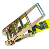 VULCAN Ratchet Strap with Wire Hooks - 3 Inch x 30 Foot - Classic Yellow - 5,000 Pound Safe Working Load