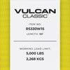 VULCAN Ratchet Strap with Wire Hooks - 3 Inch - Classic Yellow - 5,000 Pound Safe Working Load