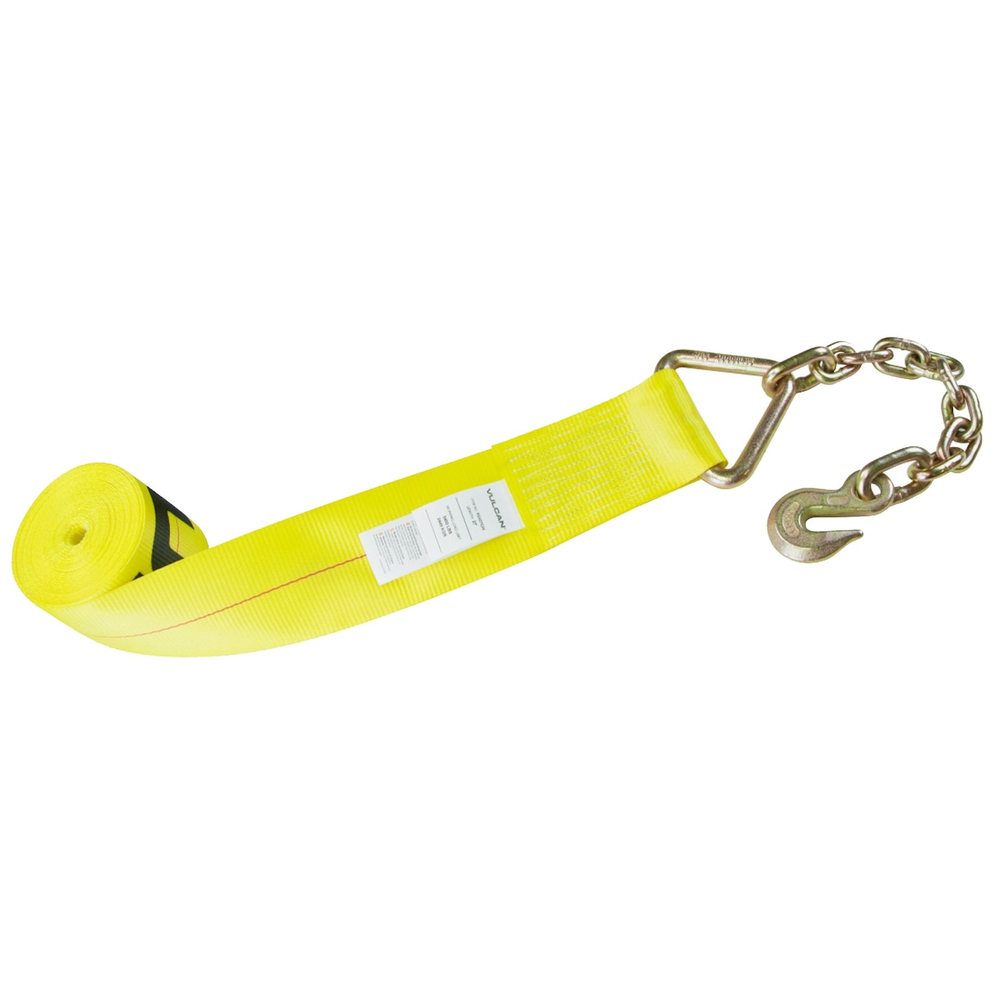 Scratch And Dent VULCAN Ratchet Strap with Chain Anchors - 4 Inch x 30 Foot - Classic Yellow - 5,400 Pound Safe Working Load