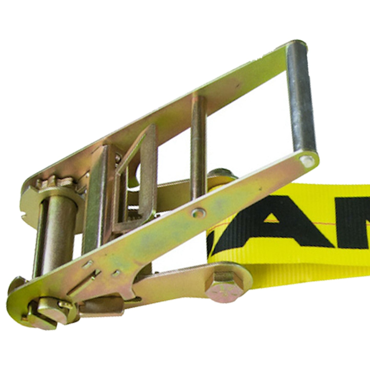 VULCAN Ratchet Strap with Chain Anchors - 4 Inch x 27 Foot - Classic Yellow - 5,400 Pound Safe Working Load