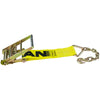 VULCAN Ratchet Strap with Chain Anchors - 4 Inch x 27 Foot - 2 Pack - Classic Yellow - 5,400 Pound Safe Working Load