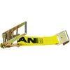 VULCAN Ratchet Strap with Flat Hooks - 4 Inch x 27 Foot - 2 Pack - Classic Yellow - 5,400 Pound Safe Working Load