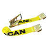 VULCAN Ratchet Strap with Flat Hooks - Classic Yellow - 4 Inch x 40 Foot - 5,400 Pound Safe Working Load