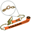 VULCAN Ratchet Strap with Chain Anchors - 4 Inch x 30 Foot - 2 Pack - PROSeries - 6,600 Pound Safe Working Load