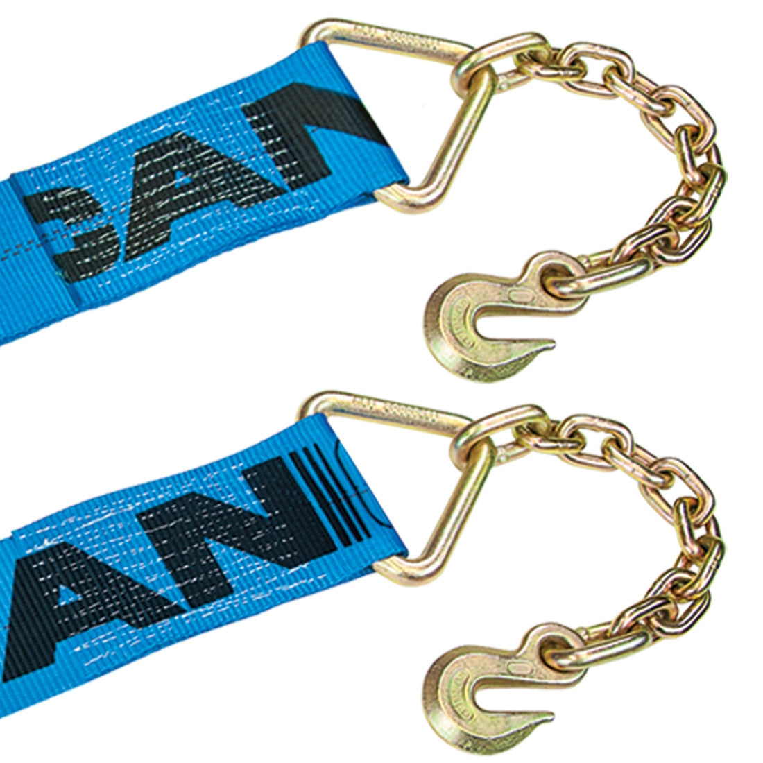 VULCAN Ratchet Strap with Chain Anchors - 4 Inch x 30 Foot - 2 Pack - 6,600 Pound Safe Working Load