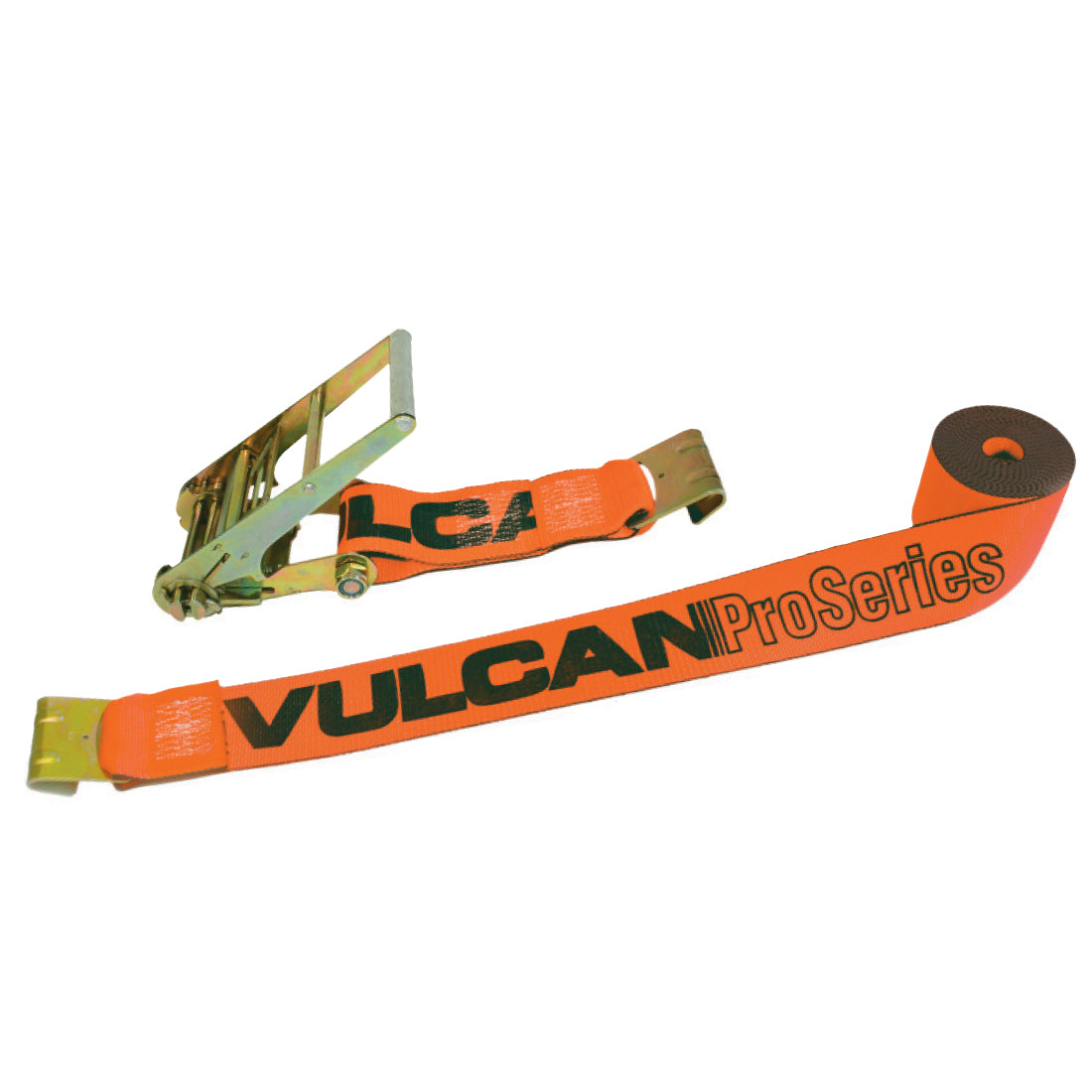 VULCAN Ratchet Strap with Flat Hooks - 4 Inch x 30 Foot - PROSeries - 5,400 Pound Safe Working Load