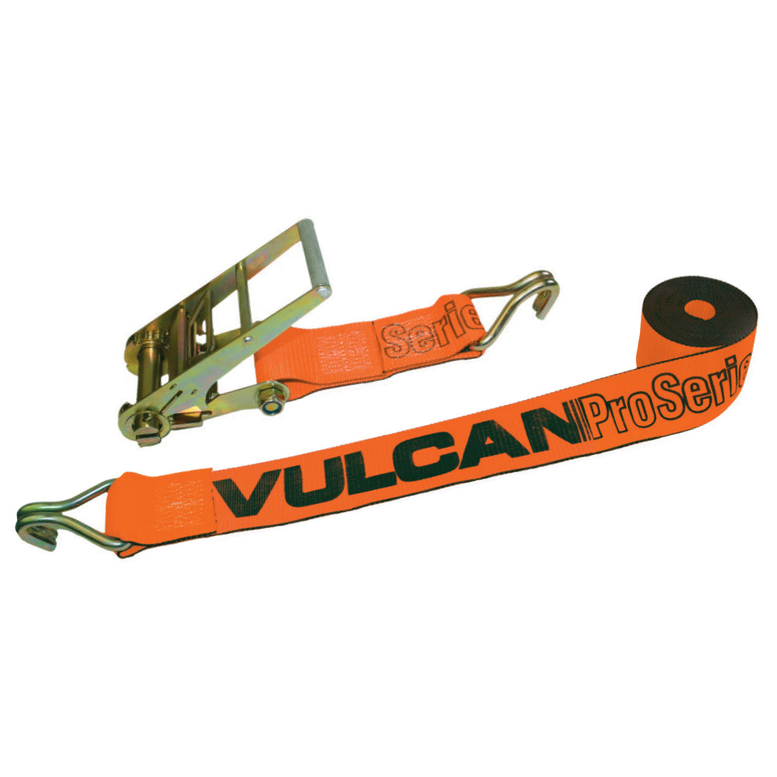 VULCAN Ratchet Strap with Wire Hooks - 4 Inch x 30 Foot - PROSeries - 5,400 Pound Safe Working Load