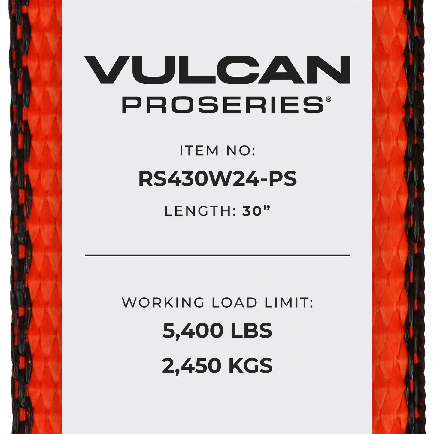 VULCAN Ratchet Strap with Wire Hooks - 4 Inch x 30 Foot - PROSeries - 5,400 Pound Safe Working Load