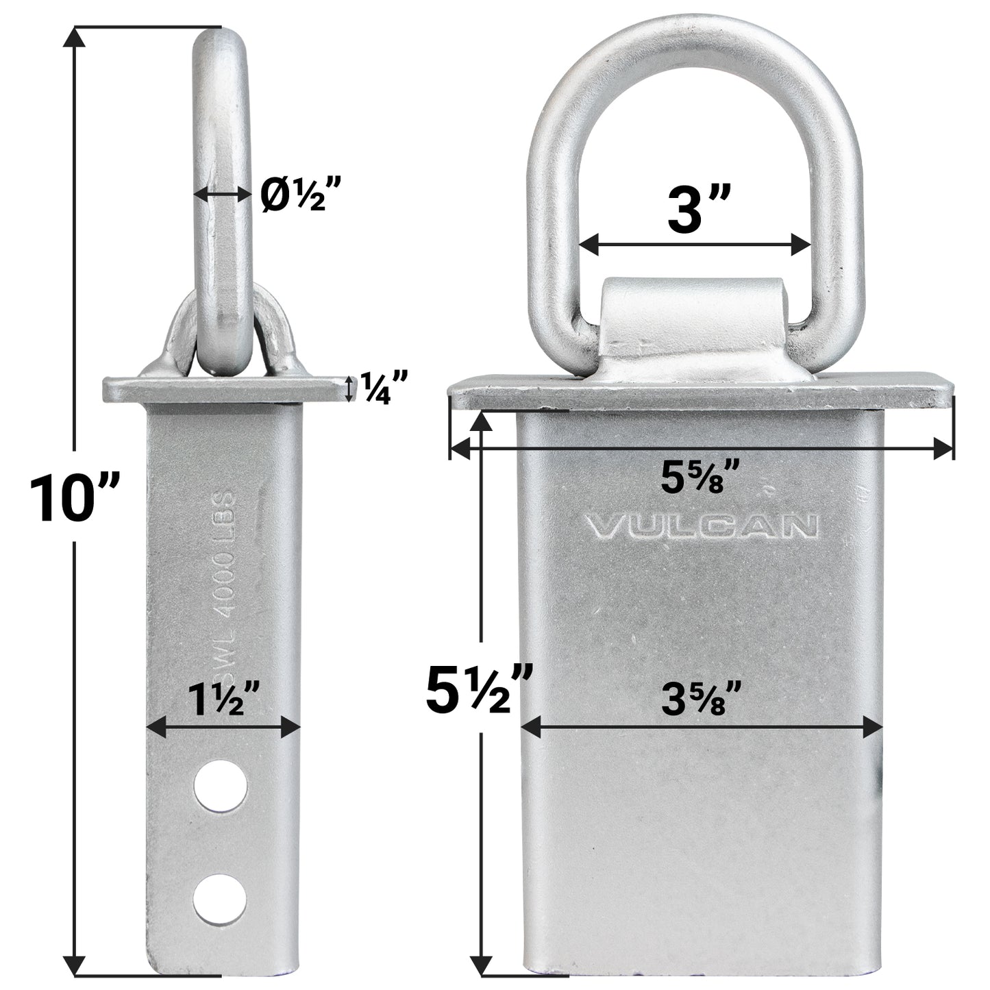 VULCAN Wire Hook Ratchet Strap and Stake Pocket D Ring Kit - 2 Inch x 15 Foot - Silver Series