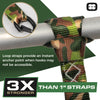 VULCAN Ratchet Strap Tie Down Kit - 1.6" x 8' - 3X Stronger Than 1" Tie Downs - Camouflage - (4) Ratchets With Rubber Handles, (4) 8' Straps With Latching S-Hooks, (4) Soft Loop Tie-Down Extensions