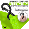 VULCAN Ratchet Strap Tie Down Kit - 1.6" x 8' - 3X Stronger Than 1" Tie Downs - Ratchets With Rubber Handles, (4) 8' Straps With Latching S-Hooks, (4) Soft Loop Tie-Down Extensions