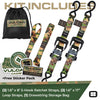 VULCAN Ratchet Strap Tie Down Kit - 1.6" x 8' - 3X Stronger Than 1" Tie Downs - Ratchets With Rubber Handles, (2) 8' Straps With Latching S-Hooks, (2) Soft Loop Tie-Down Extensions