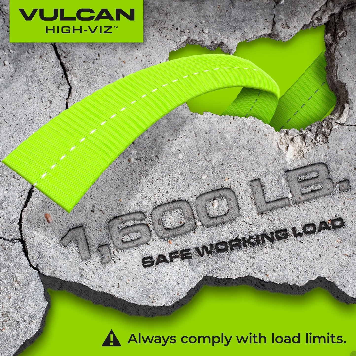 VULCAN Ratchet Strap Tie Down Kit - 1.6" x 8' - 3X Stronger Than 1" Tie Downs - Ratchets With Rubber Handles, (2) 8' Straps With Latching S-Hooks, (2) Soft Loop Tie-Down Extensions