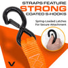 VULCAN Ratchet Strap Tie Down Kit - 1.6" x 8' - 3X Stronger Than 1" Tie Downs - Ratchets With Rubber Handles, (2) 8' Straps With Latching S-Hooks, (2) Soft Loop Tie-Down Extensions