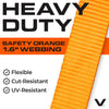 VULCAN Ratchet Strap Tie Down Kit - 1.6" x 8' - 3X Stronger Than 1" Tie Downs - Ratchets With Rubber Handles, (2) 8' Straps With Latching S-Hooks, (2) Soft Loop Tie-Down Extensions