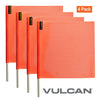 VULCAN Safety Flag with Dowel - Bright Orange - Jersey Mesh Construction - 18 Inch x 18 Inch - 4 Pack