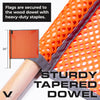 VULCAN Safety Flags With Border - Bright Orange - Mesh - Dowel - 18 Inch x 18 Inch - 4 Pack