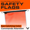 VULCAN Safety Flags With Border - Bright Orange - Mesh - Stretch Cord - 18 Inch x 18 Inch - 2 Pack