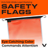 VULCAN Safety Flags With Border - Bright Orange - Mesh - Stretch Cord - 18 Inch x 18 Inch - 4 Pack