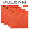 VULCAN Safety Flag with Wire Loop -  Bright Orange - Vinyl Coated Polyester Construction - 18 Inch x 18 Inch - 4 Pack