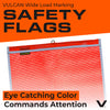 VULCAN Safety Flags With Border - Bright Orange - PVC - Wire Loop - 18 Inch x 18 Inch - 4 Pack