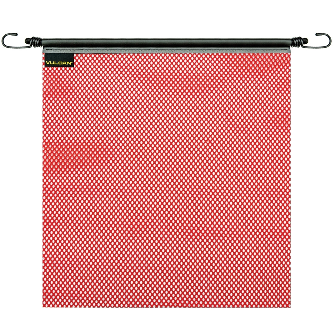 VULCAN Safety Flag with Stretch Cord - Red - Mesh Construction - 18 Inch x 18 Inch - 2 Pack