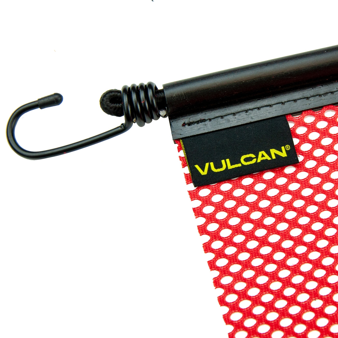 VULCAN Red Safety Flag With Stretch Cord For Wide And Oversize Load Marking (18'' x 18'' - Mesh Construction - Pack of 4)