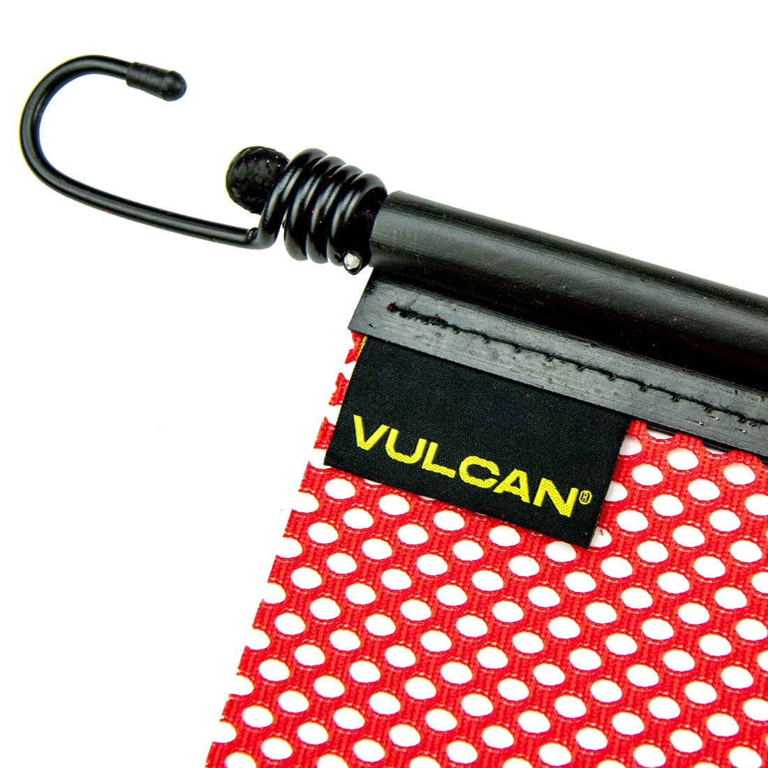 VULCAN Red Safety Flag With Stretch Cord For Wide And Oversize Load Marking (18'' x 18'' - Mesh Construction - Pack of 4)