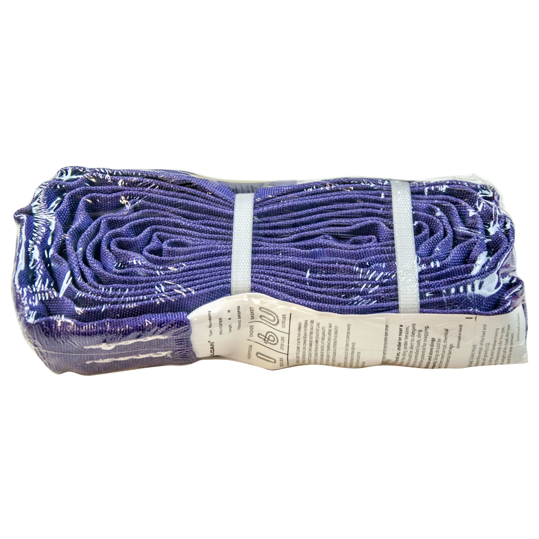 VULCAN Round Sling - Light Duty - 6 Foot - Purple - Safe Working Load of 2,600 lbs. (V), 2,100 lbs. (C) and 5,200 lbs. (B)