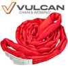 VULCAN Round Sling - Heavy Duty - 10 Foot - Red - Safe Working Load of 13,200 Lbs. (V) - 10,600 Lbs. (C) and 26,400 Lbs. (B)