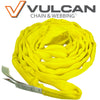 VULCAN Round Sling - Medium Duty - 6 Foot - Yellow - Safe Working Load of 8,400 Lbs. (V) - 6,700 Lbs. (C) and 16,800 Lbs. (B)