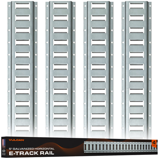 VULCAN E-Track - Horizontal Galvanized Section - 5 Foot - 4 Pack