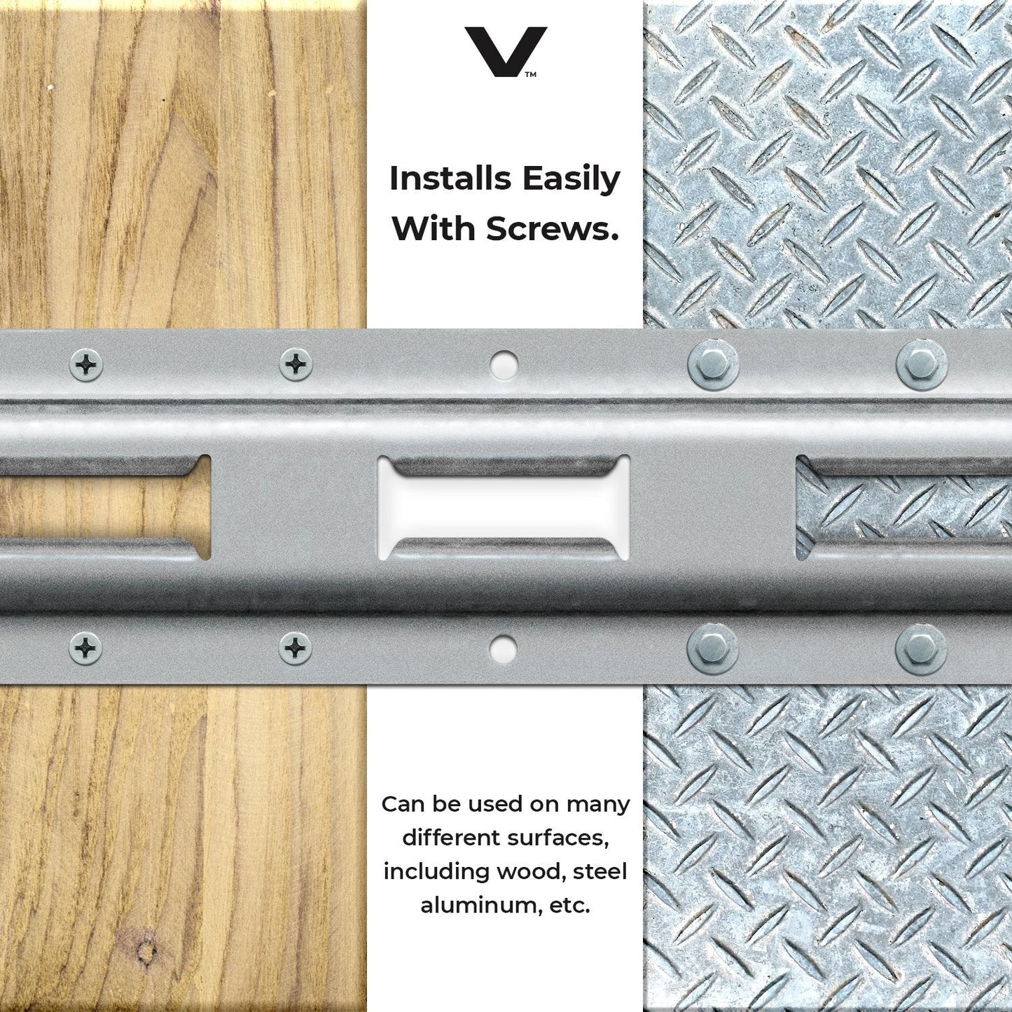 VULCAN E-Track - Vertical Galvanized Section - 4 Foot - 4 Pack