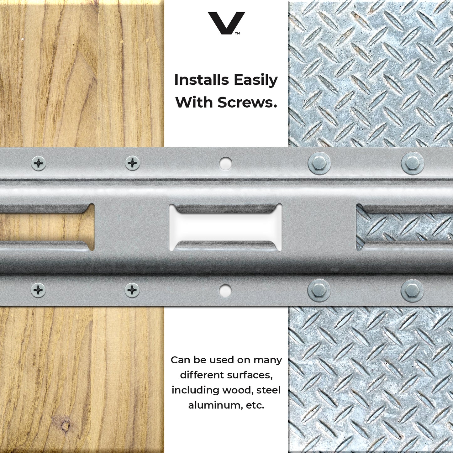 VULCAN E-Track - Vertical Galvanized Section - 5 Foot - 4 Pack