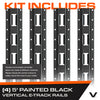 VULCAN E-Track - Vertical Painted Black Section - 5 Foot - 4 Pack