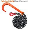 VULCAN Alloy Tow Chain with Forged Long J Hook - Grade 80 - 3/8 Inch x 6 Foot - PROSeries - 7,100 Pound Safe Working Load