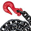 VULCAN Alloy Tow Chain with Forged Long J Hook - Grade 80 - 3/8 Inch x 6 Foot - PROSeries - 7,100 Pound Safe Working Load