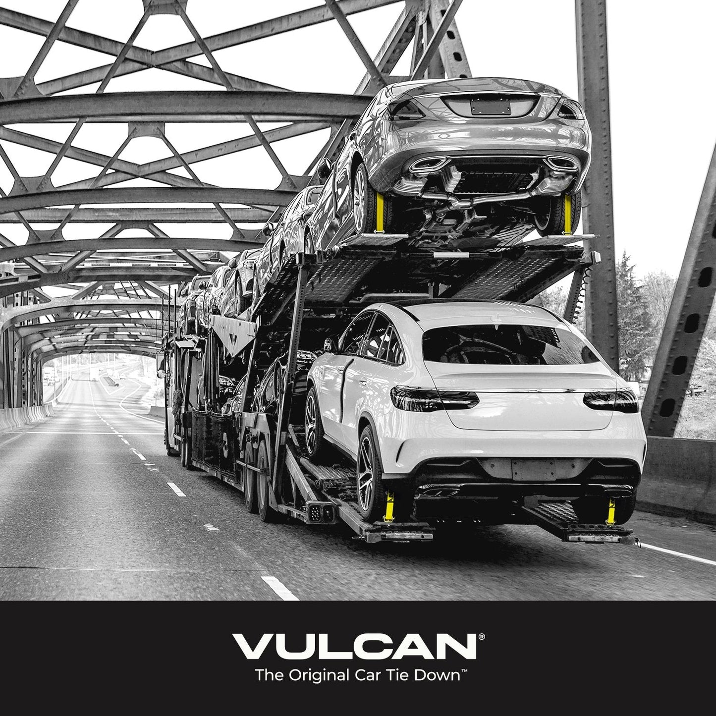 VULCAN Autohauler Car Tie Down System - Rolling Idler Three Cleat - 120 Inch - 3,300 Pound Safe Working Load
