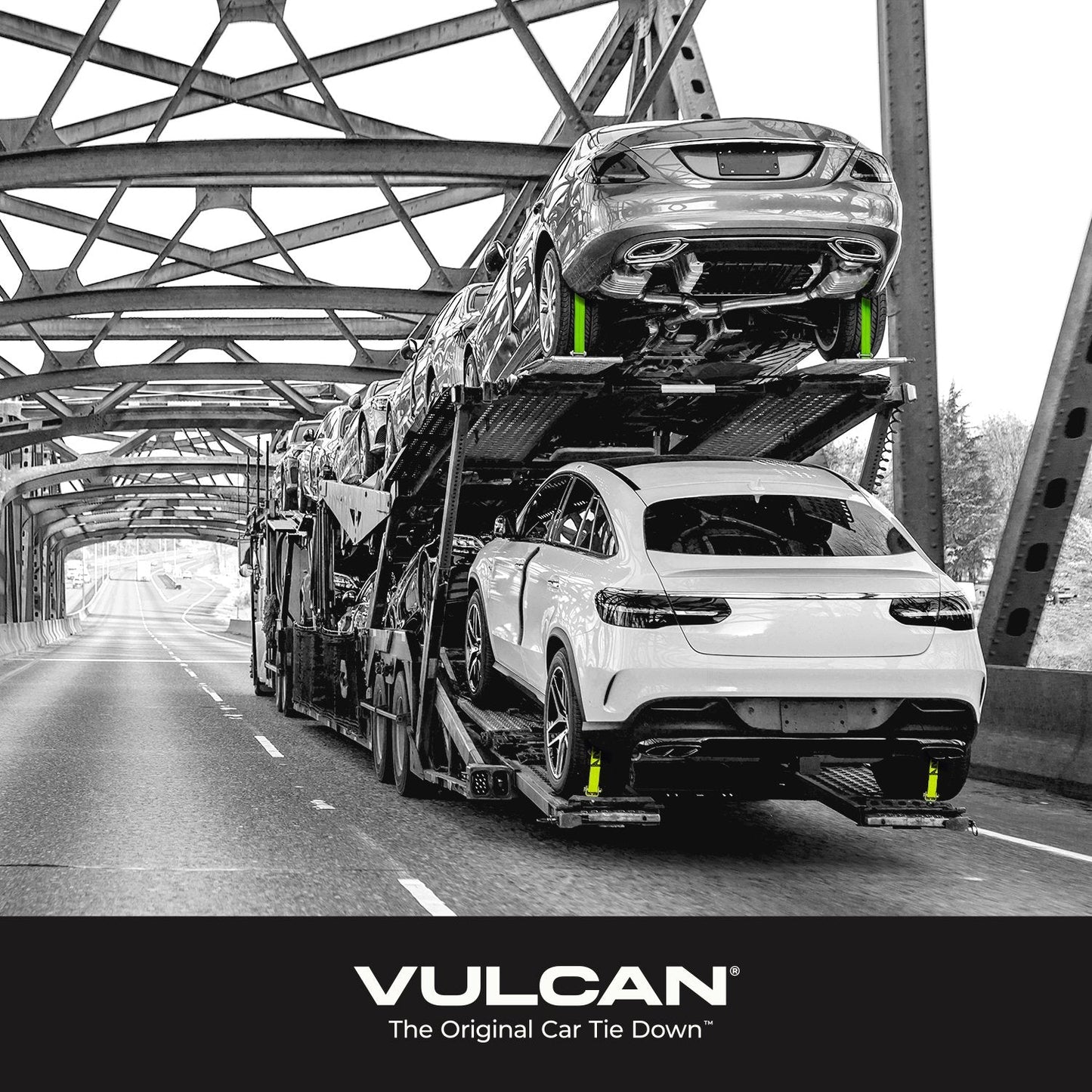 VULCAN Autohauler Car Tie Down System - Rolling Idler Three Cleat - 120 Inch - 3,300 Pound Safe Working Load