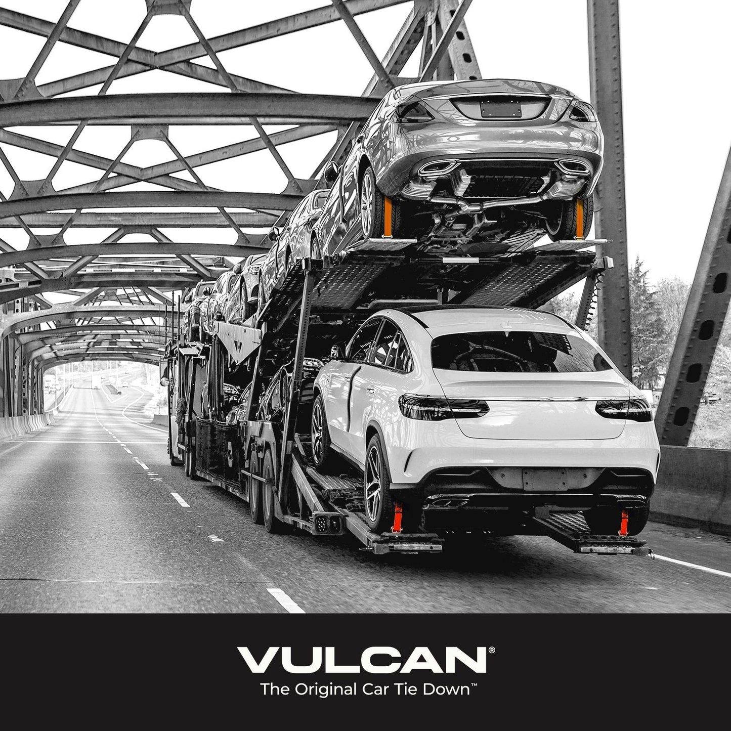 VULCAN Autohauler Car Tie Down System - Rolling Idler Three Cleat - 120 Inch - 3,300 Pound Safe Working Load
