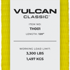 120 Inch Replacement Strap For VULCAN Classic Yellow Rolling Idler Three Cleat Autohauler Car Tie Down System - 3,300 Pound Safe Working Load - Replacement Strap Only - No Rolling Idler