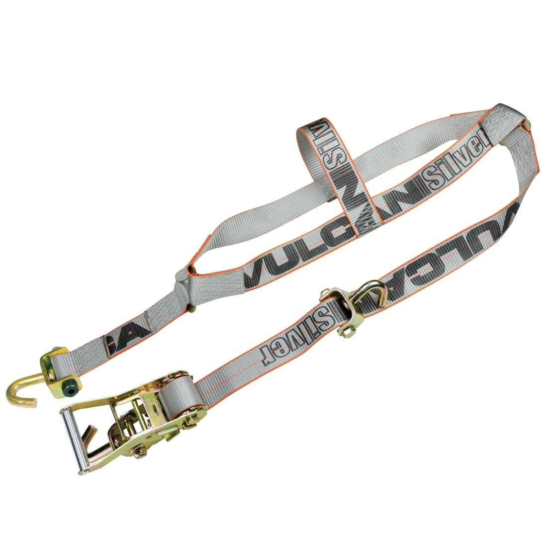 VULCAN Autohauler Car Tie Down System - Rolling Idler - Basket Style - 4 Pack - 120 Inch - Silver Series - 3,300 Pound Safe Working Load