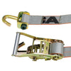 VULCAN Autohauler Car Tie Down System - Rolling Idler - Basket Style - 4 Pack - 120 Inch - Silver Series - 3,300 Pound Safe Working Load