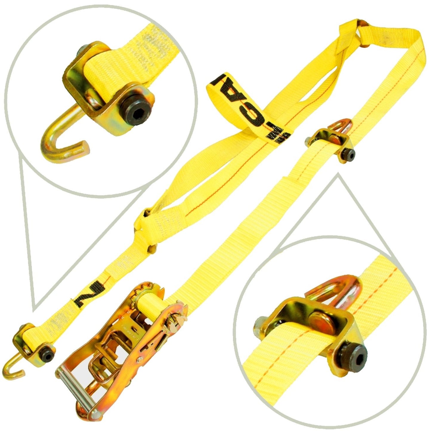 VULCAN Basket Style Autohauler Car Tie Down System with Rolling Idler - 3,300 Pound Safe Working Load