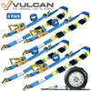 VULCAN Car Tie Downs - E Track Rolling Idler 3-Cleat - 120 Inch - 4 Pack - 3,300 Pound Safe Working Load