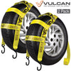 VULCAN Wheel Dolly Tire Strap with S Hooks - Basket Style - 78 Inch - 2 Pack - Classic Yellow - 1,665 Pound Safe Working Load