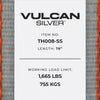 VULCAN Wheel Dolly Tire Strap with S Hooks - Basket Style - 78 Inch - 2 Pack - Silver Series - 1,665 Pound Safe Working Load