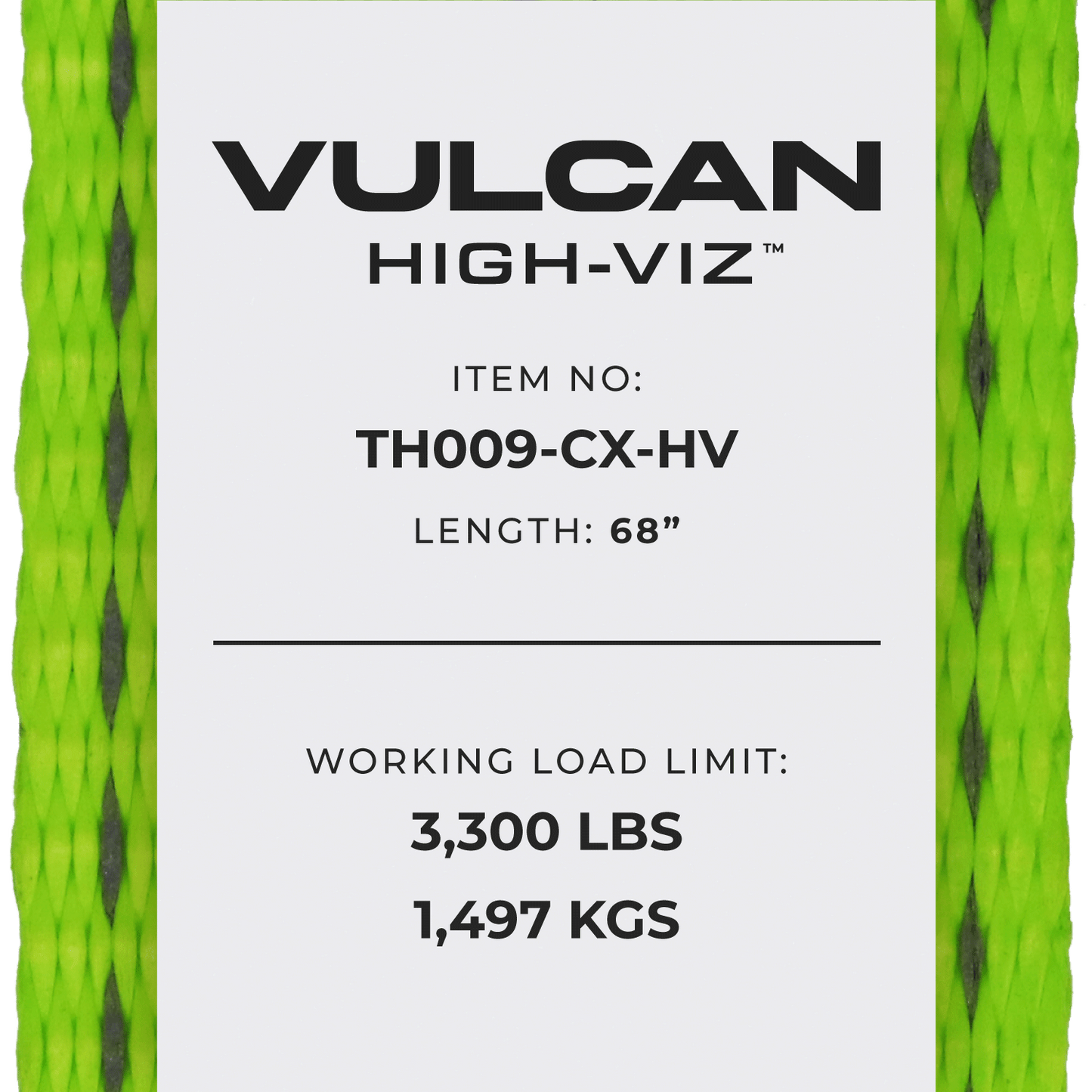 VULCAN Car Tie Down with Chain Anchors - Side Rail - 4 Pack - High-Viz - 3,300 Pound Safe Working Load