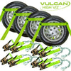 VULCAN Car Tie Down with Chain Anchors - Flat Bed Side Rail - 3,300 Pound Safe Working Load
