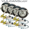 VULCAN Car Tie Down with Chain Anchors - Flat Bed Side Rail - 3,300 Pound Safe Working Load